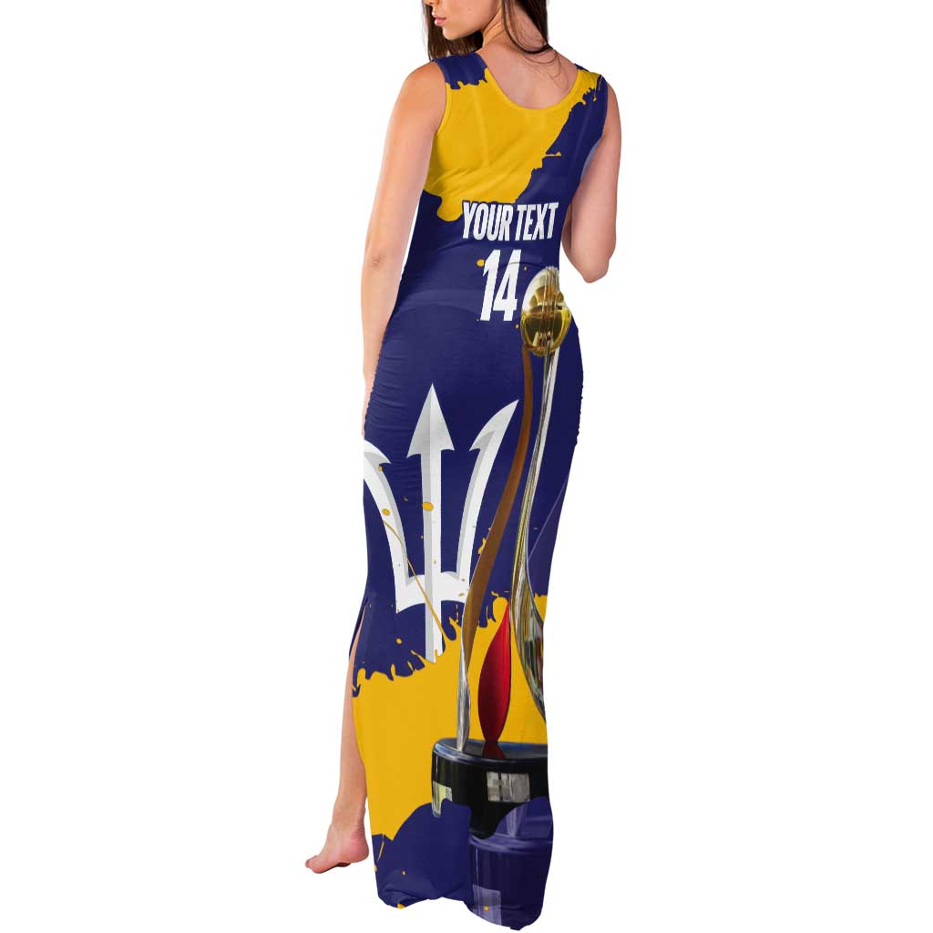 Barbados Royals Cricket Custom Tank Maxi Dress 3rd Champions Trophy Proud - Blue - Wonder Print Shop