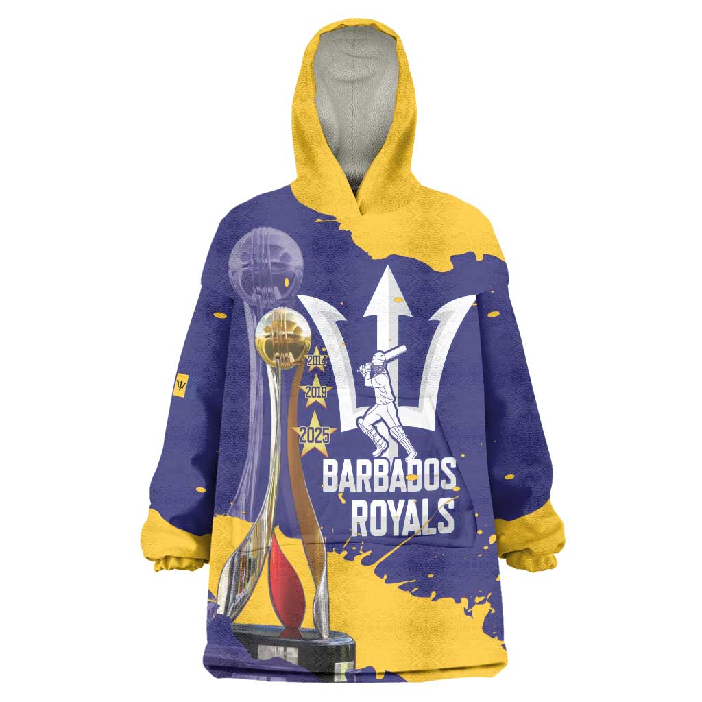 Barbados Royals Cricket Custom Wearable Blanket Hoodie 3rd Champions Trophy Proud - Blue - Wonder Print Shop