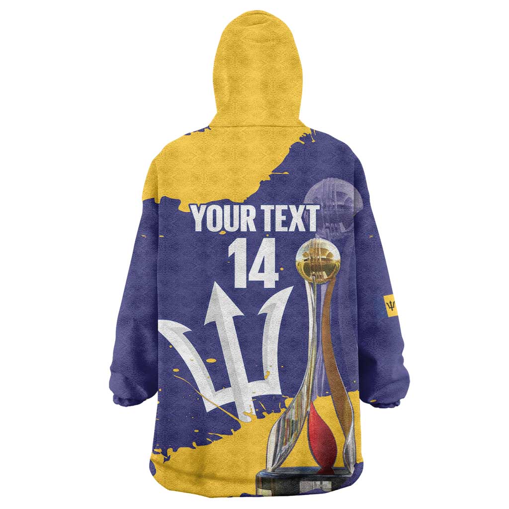 Barbados Royals Cricket Custom Wearable Blanket Hoodie 3rd Champions Trophy Proud - Blue - Wonder Print Shop