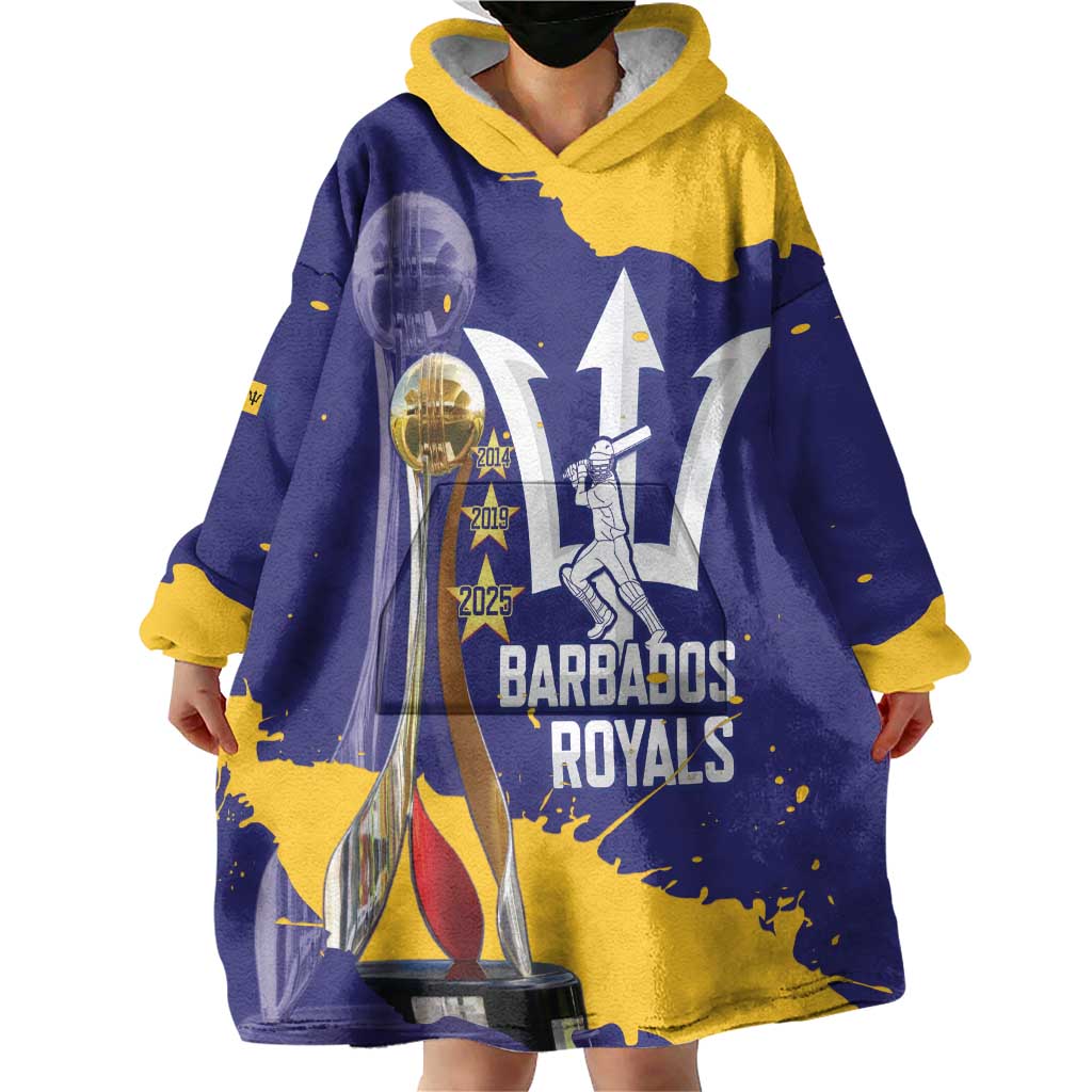 Barbados Royals Cricket Custom Wearable Blanket Hoodie 3rd Champions Trophy Proud - Blue - Wonder Print Shop
