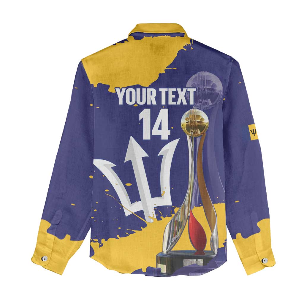 Barbados Royals Cricket Custom Women Casual Shirt 3rd Champions Trophy Proud - Blue - Wonder Print Shop