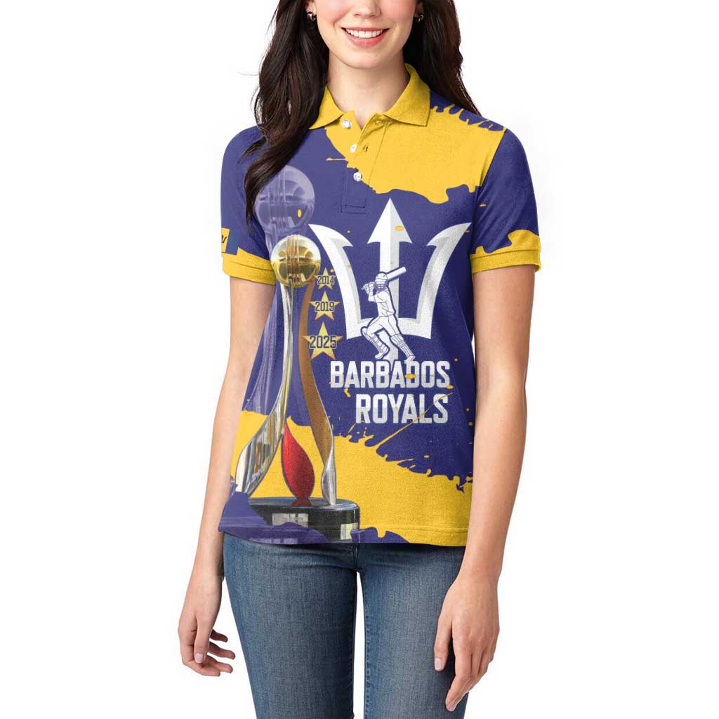 Barbados Royals Cricket Custom Women Polo Shirt 3rd Champions Trophy Proud - Blue - Wonder Print Shop