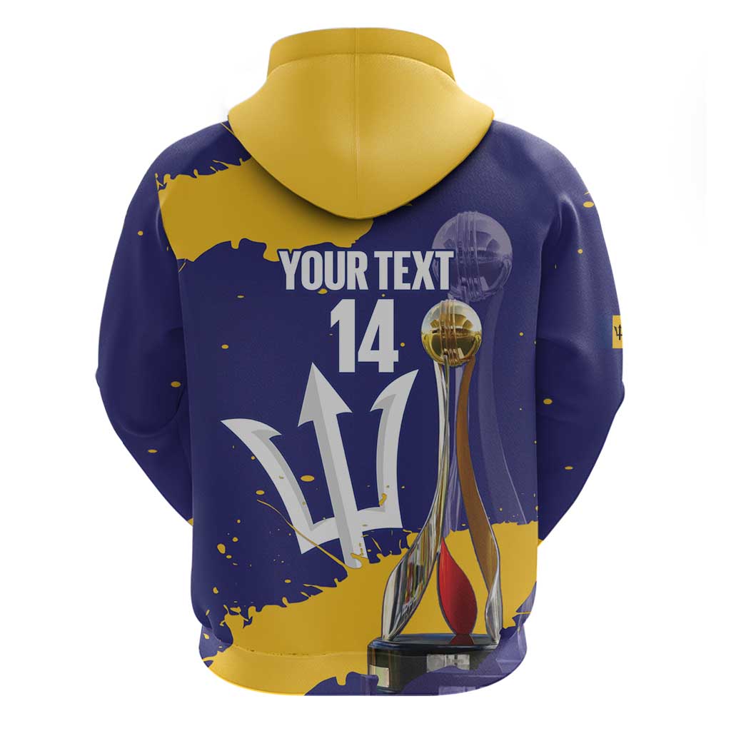 Barbados Royals Cricket Custom Zip Hoodie 3rd Champions Trophy Proud - Blue - Wonder Print Shop