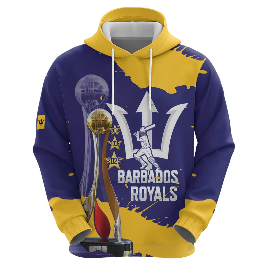 Barbados Royals Cricket Custom Zip Hoodie 3rd Champions Trophy Proud - Blue - Wonder Print Shop
