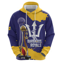 Barbados Royals Cricket Custom Zip Hoodie 3rd Champions Trophy Proud - Blue - Wonder Print Shop