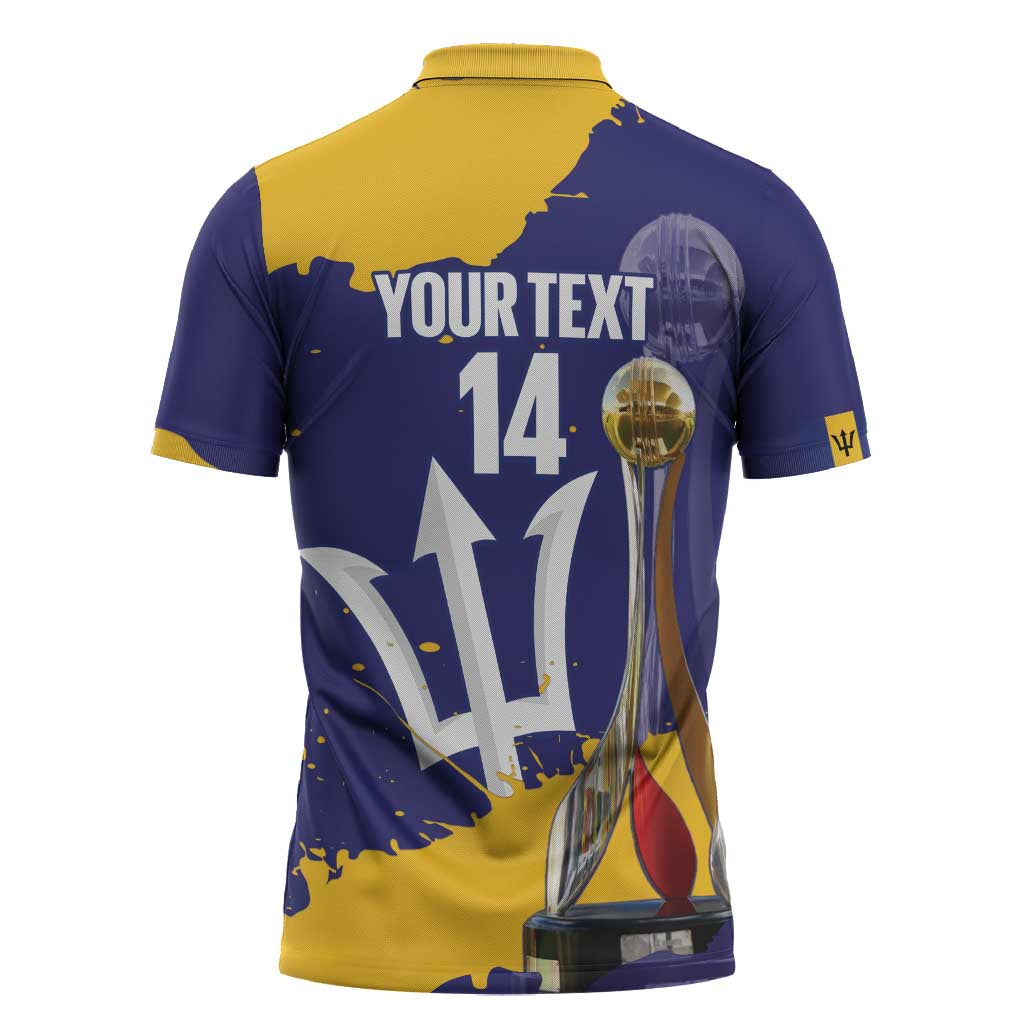 Barbados Royals Cricket Custom Zipper Polo Shirt 3rd Champions Trophy Proud - Blue - Wonder Print Shop