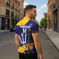 Barbados Royals Cricket Custom Zipper Polo Shirt 3rd Champions Trophy Proud - Blue - Wonder Print Shop