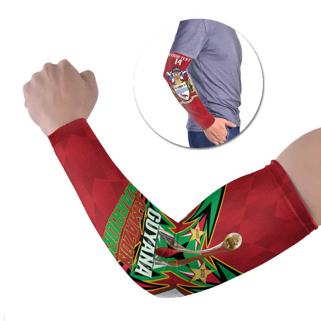 Amazon Warriors Guyana Cricket Custom Arm Sleeves 2025 2nd Champions Proud - Wonder Print Shop