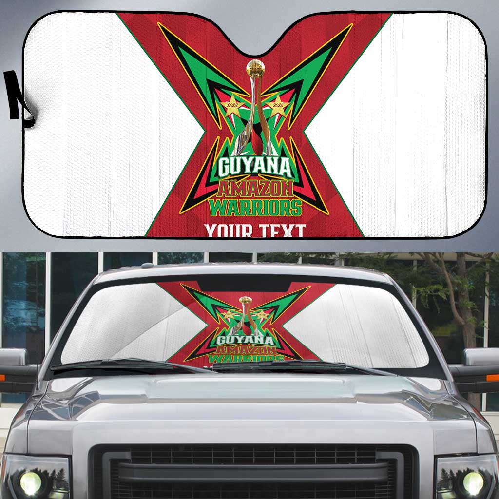 Amazon Warriors Guyana Cricket Custom Auto Sun Shade 2025 2nd Champions Proud - Wonder Print Shop