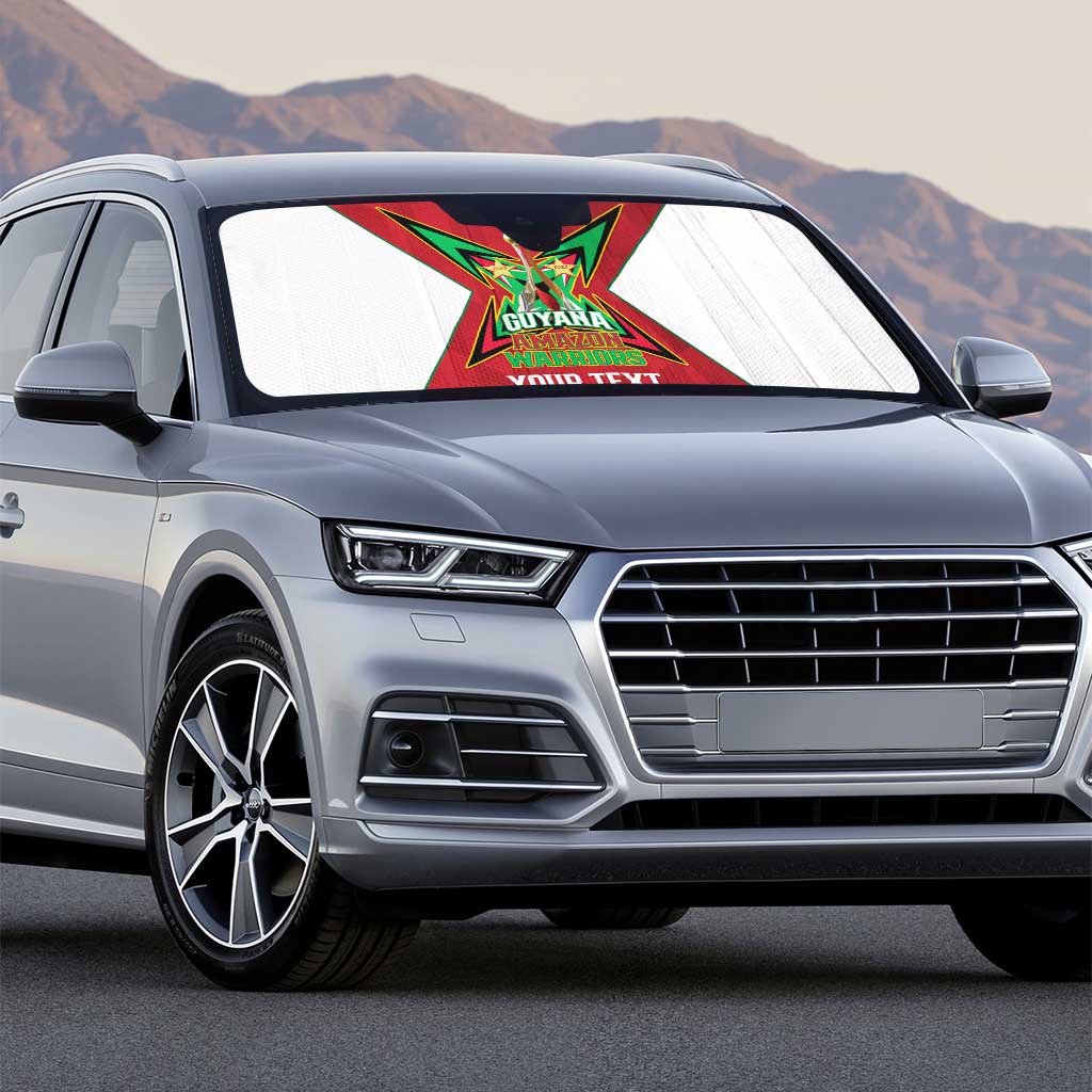 Amazon Warriors Guyana Cricket Custom Auto Sun Shade 2025 2nd Champions Proud - Wonder Print Shop