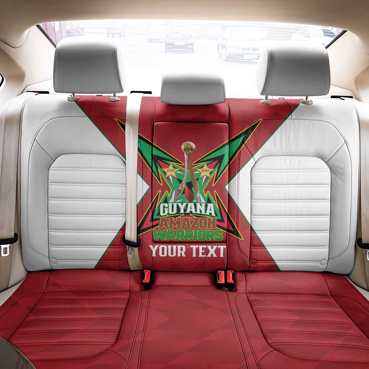 Amazon Warriors Guyana Cricket Custom Back Car Seat Cover 2025 2nd Champions Proud - Wonder Print Shop