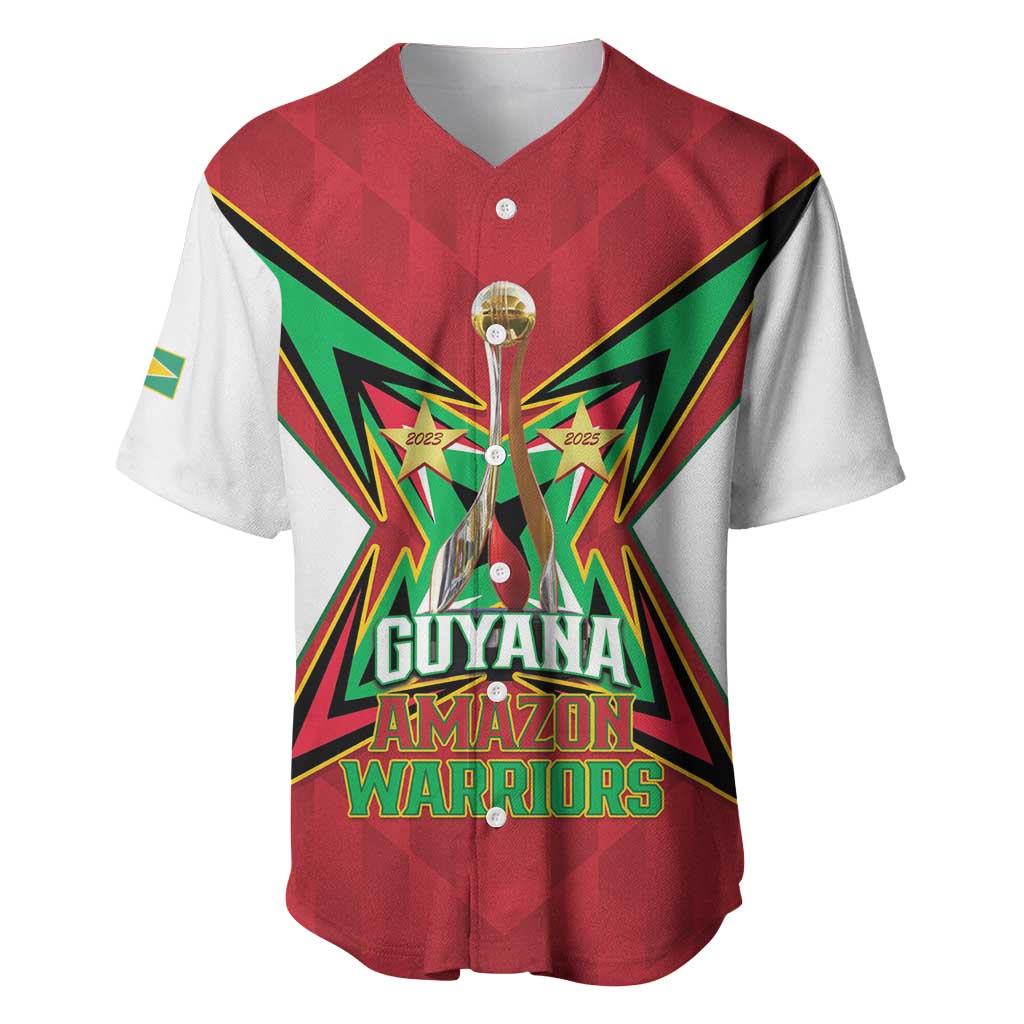 Amazon Warriors Guyana Cricket Custom Baseball Jersey 2025 2nd Champions Proud - Wonder Print Shop