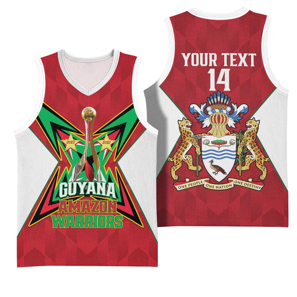 Amazon Warriors Guyana Cricket Custom Basketball Jersey 2025 2nd Champions Proud - Wonder Print Shop