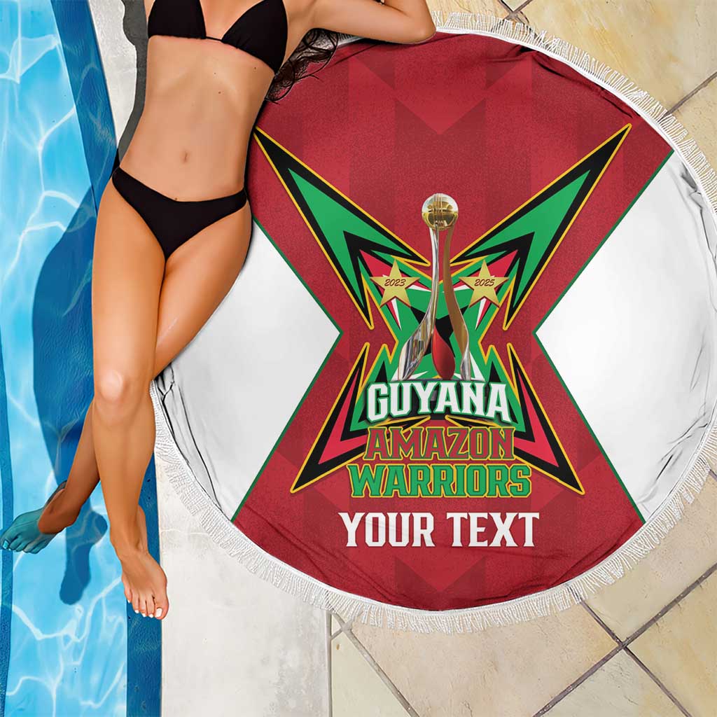 Amazon Warriors Guyana Cricket Custom Beach Blanket 2025 2nd Champions Proud - Wonder Print Shop
