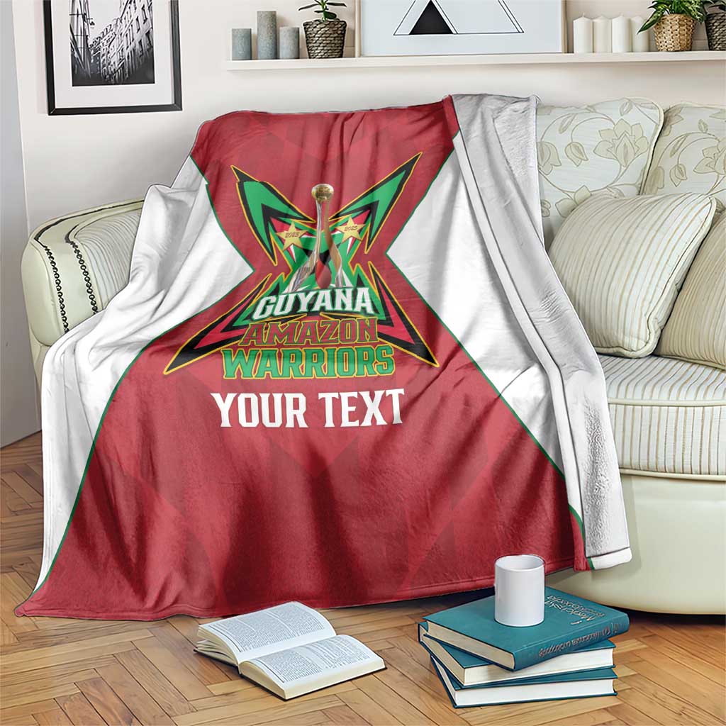 Amazon Warriors Guyana Cricket Custom Blanket 2025 2nd Champions Proud - Wonder Print Shop