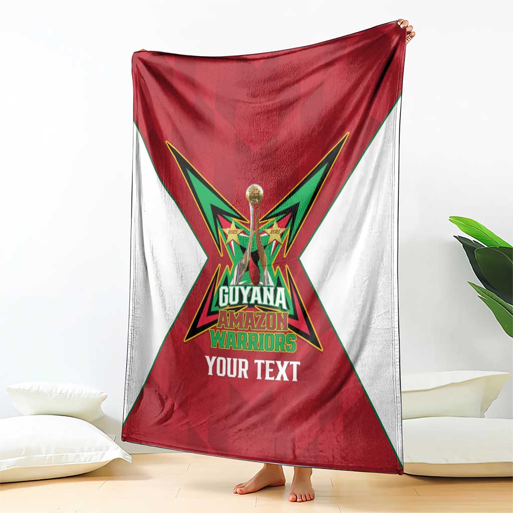 Amazon Warriors Guyana Cricket Custom Blanket 2025 2nd Champions Proud - Wonder Print Shop