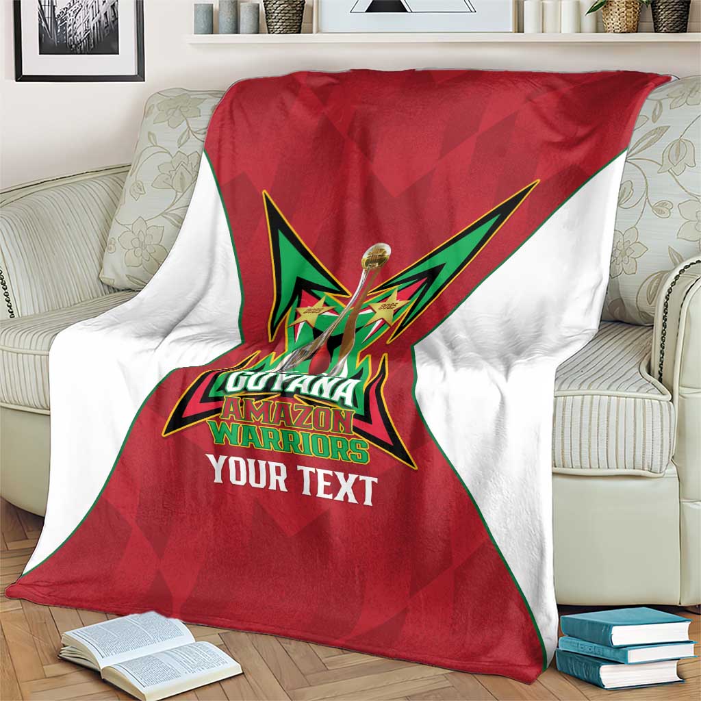 Amazon Warriors Guyana Cricket Custom Blanket 2025 2nd Champions Proud - Wonder Print Shop