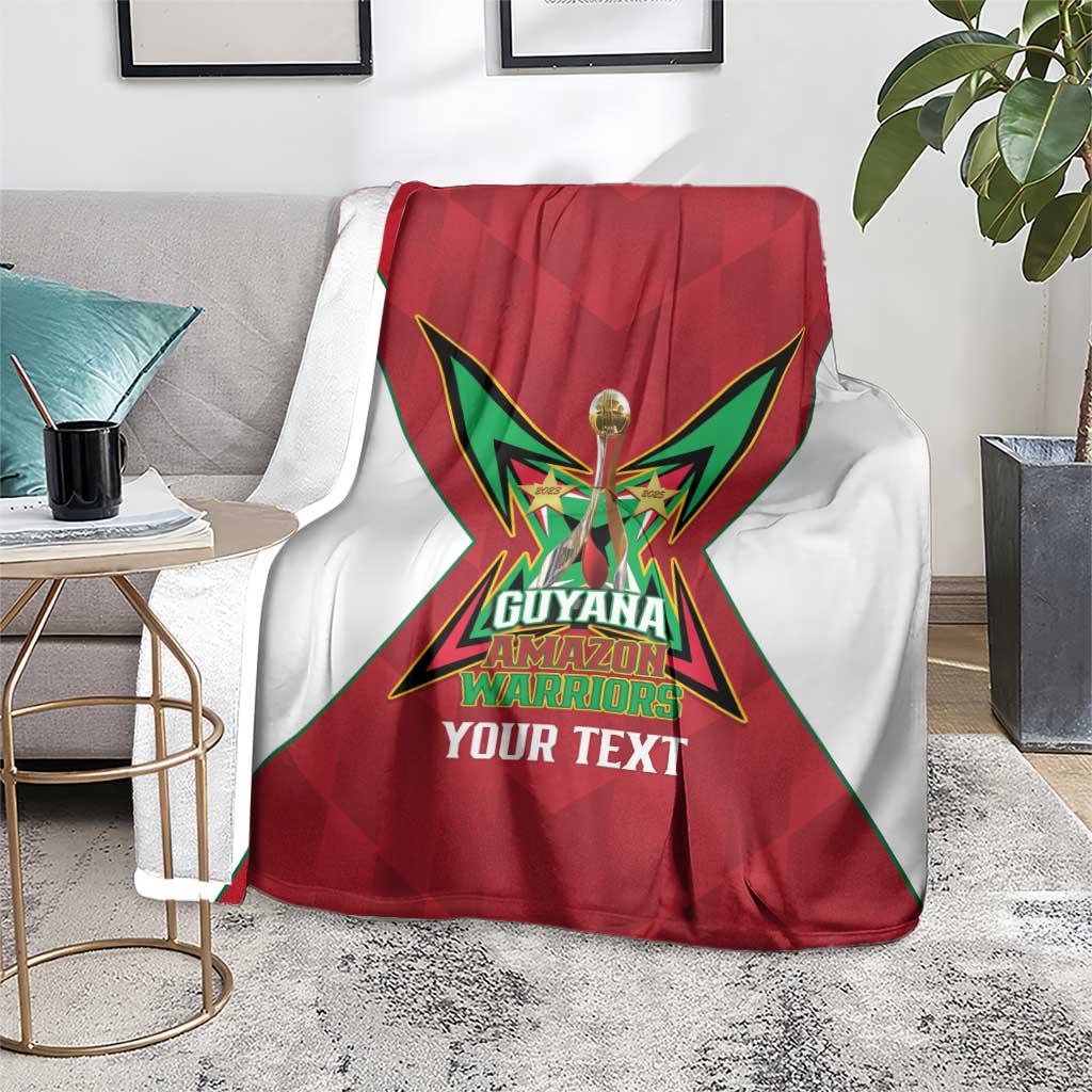 Amazon Warriors Guyana Cricket Custom Blanket 2025 2nd Champions Proud - Wonder Print Shop