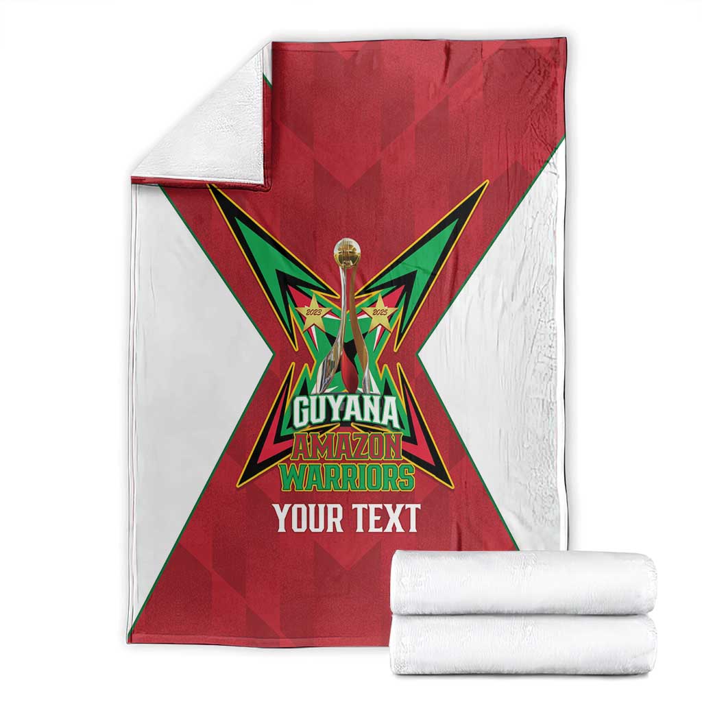 Amazon Warriors Guyana Cricket Custom Blanket 2025 2nd Champions Proud - Wonder Print Shop