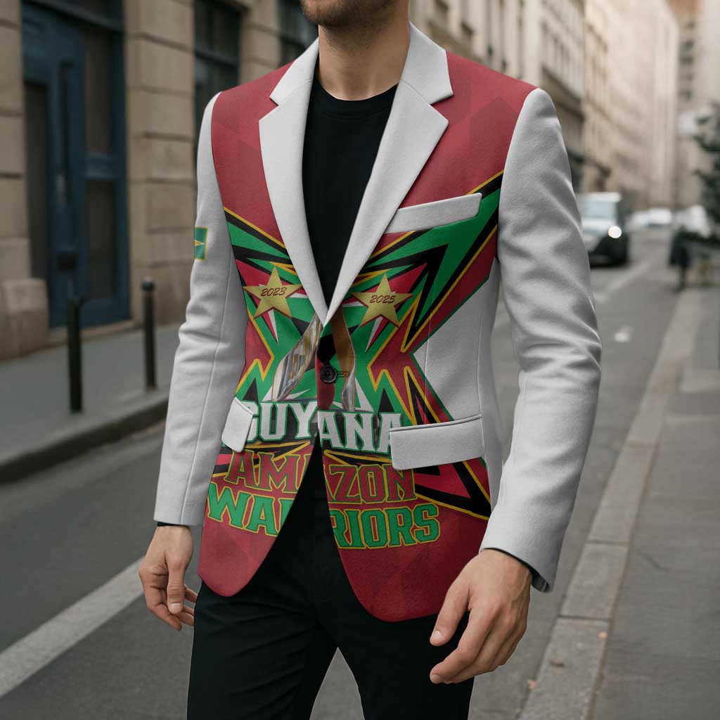Amazon Warriors Guyana Cricket Custom Blazer 2025 2nd Champions Proud - Wonder Print Shop
