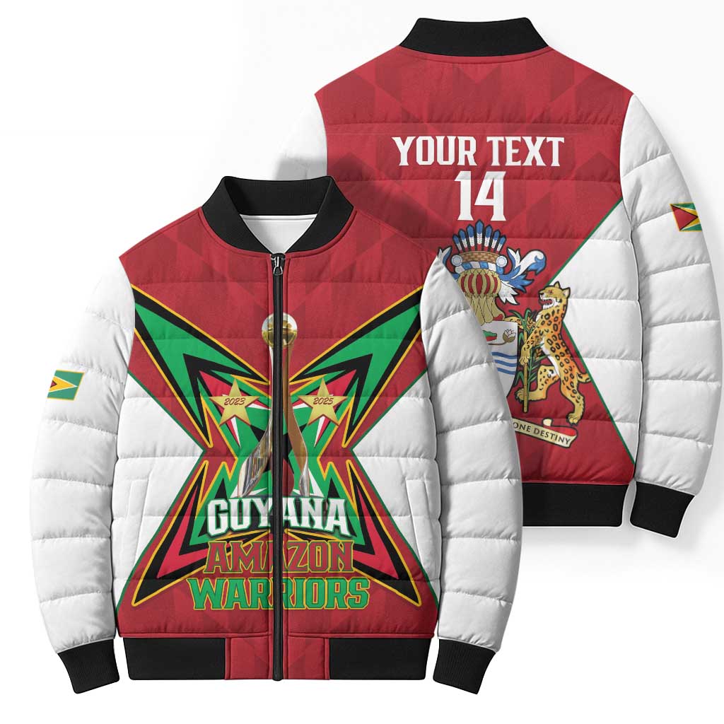 Amazon Warriors Guyana Cricket Custom Bomber Puffer Jacket 2025 2nd Champions Proud - Wonder Print Shop
