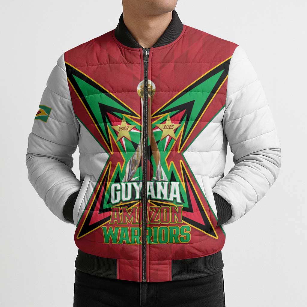 Amazon Warriors Guyana Cricket Custom Bomber Puffer Jacket 2025 2nd Champions Proud - Wonder Print Shop