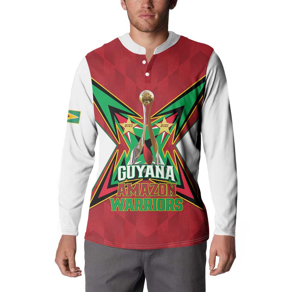 Amazon Warriors Guyana Cricket Custom Button Sweatshirt 2025 2nd Champions Proud - Wonder Print Shop