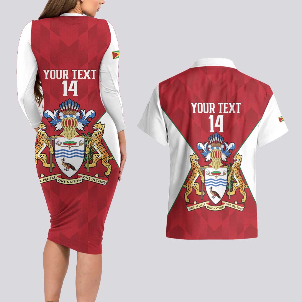 Amazon Warriors Guyana Cricket Custom Couples Matching Long Sleeve Bodycon Dress and Hawaiian Shirt 2025 2nd Champions Proud - Wonder Print Shop