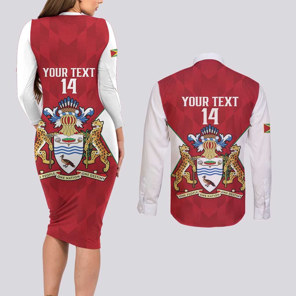 Amazon Warriors Guyana Cricket Custom Couples Matching Long Sleeve Bodycon Dress and Long Sleeve Button Shirt 2025 2nd Champions Proud - Wonder Print Shop