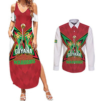 Amazon Warriors Guyana Cricket Custom Couples Matching Summer Maxi Dress and Long Sleeve Button Shirt 2025 2nd Champions Proud - Wonder Print Shop