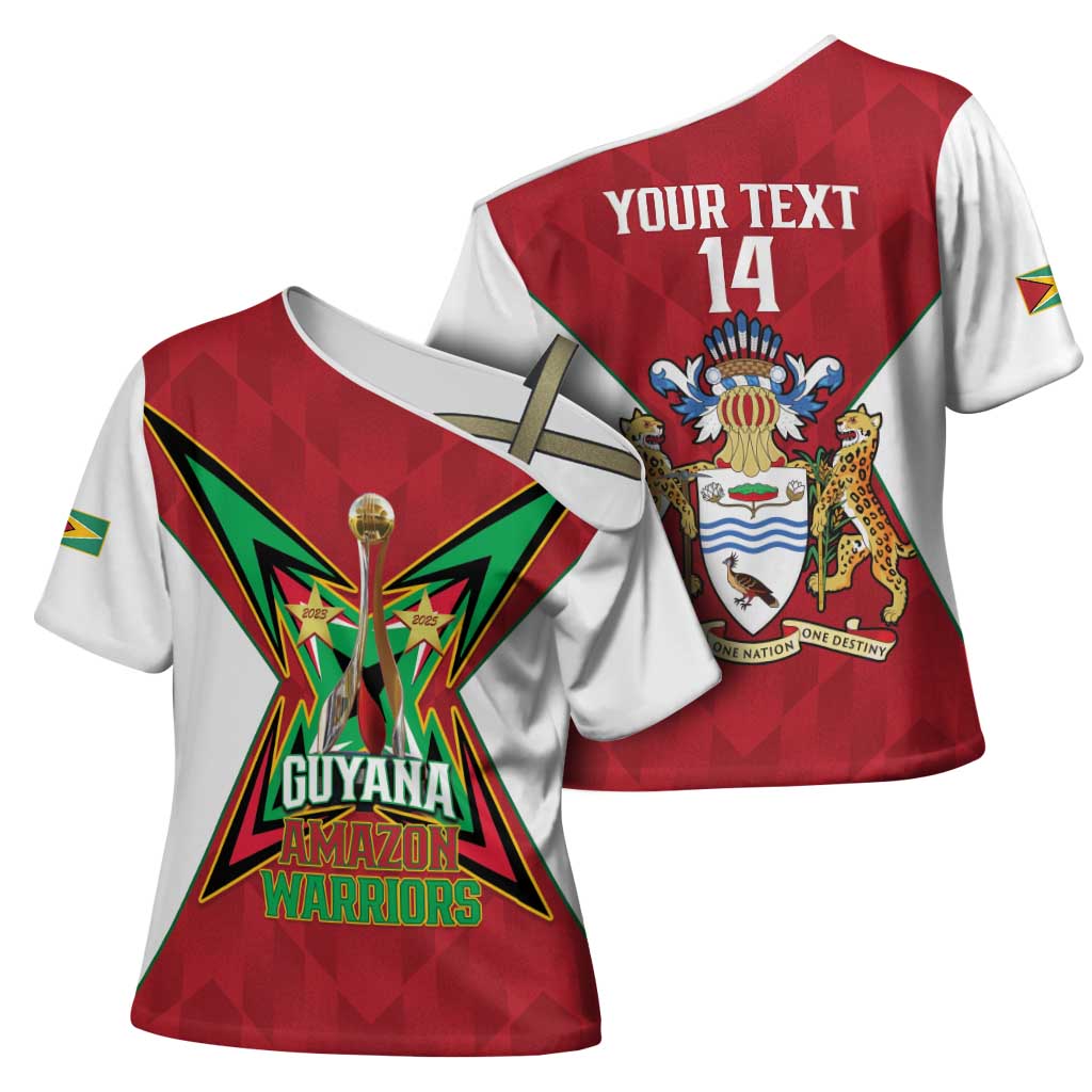 Amazon Warriors Guyana Cricket Custom Cross Shoulder Shirt 2025 2nd Champions Proud - Wonder Print Shop