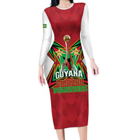 Amazon Warriors Guyana Cricket Custom Family Matching Long Sleeve Bodycon Dress and Hawaiian Shirt 2025 2nd Champions Proud - Wonder Print Shop