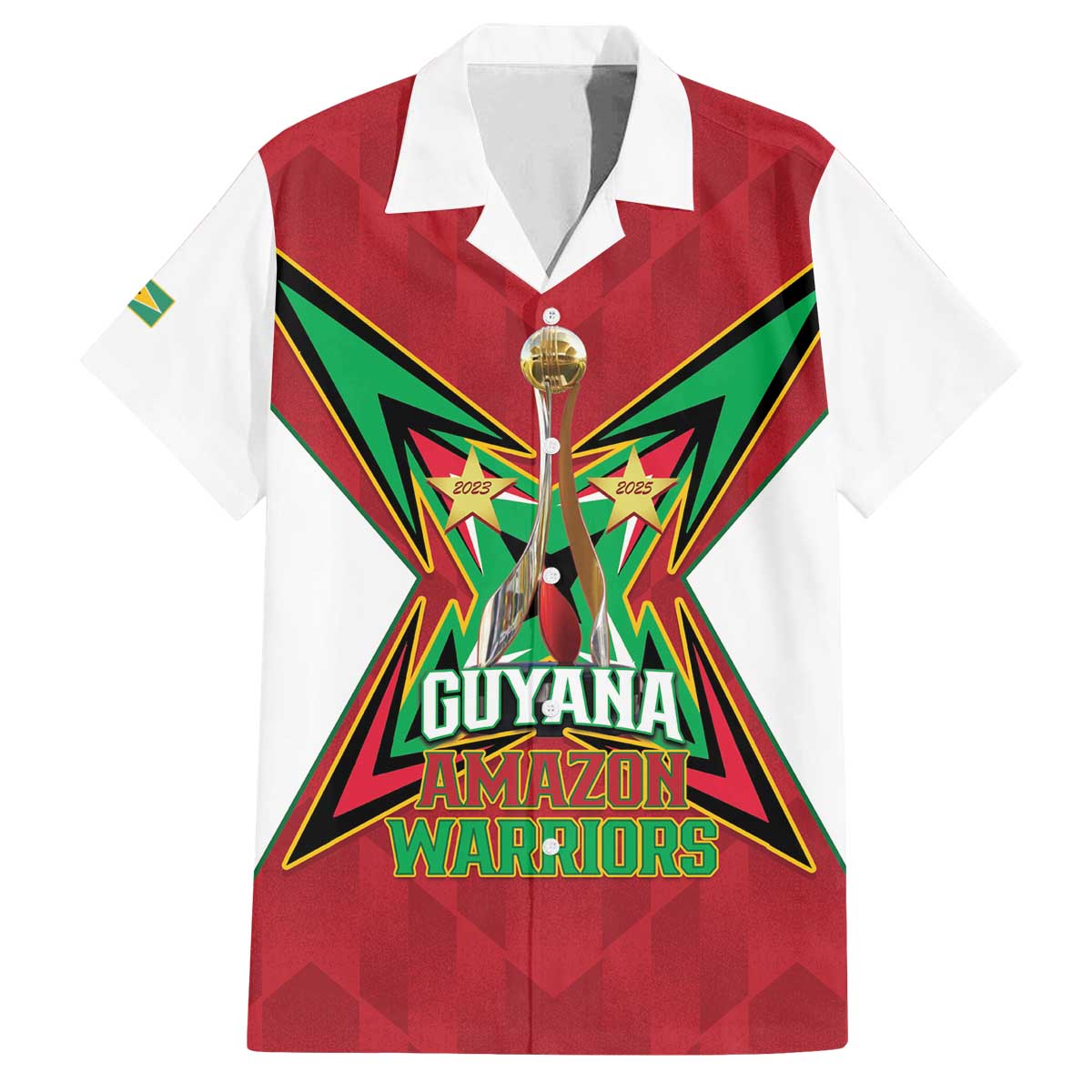 Amazon Warriors Guyana Cricket Custom Family Matching Off The Shoulder Long Sleeve Dress and Hawaiian Shirt 2025 2nd Champions Proud - Wonder Print Shop