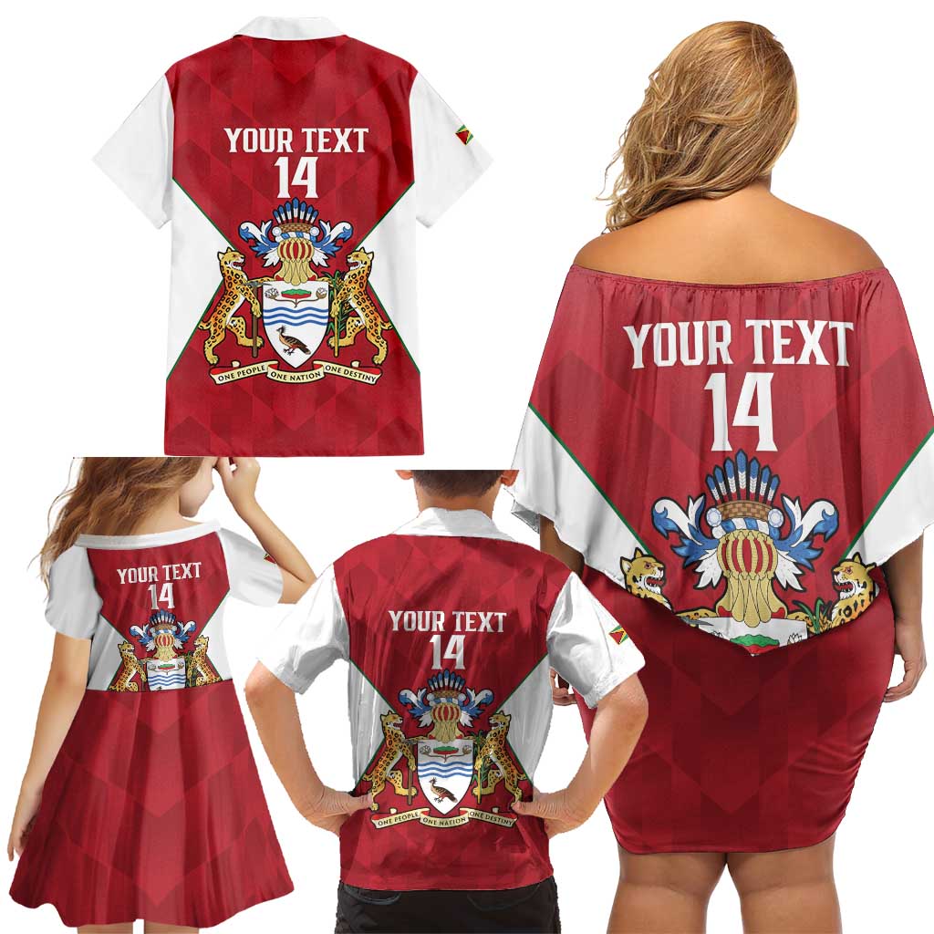 Amazon Warriors Guyana Cricket Custom Family Matching Off Shoulder Short Dress and Hawaiian Shirt 2025 2nd Champions Proud - Wonder Print Shop