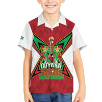 Amazon Warriors Guyana Cricket Custom Family Matching Short Sleeve Bodycon Dress and Hawaiian Shirt 2025 2nd Champions Proud - Wonder Print Shop