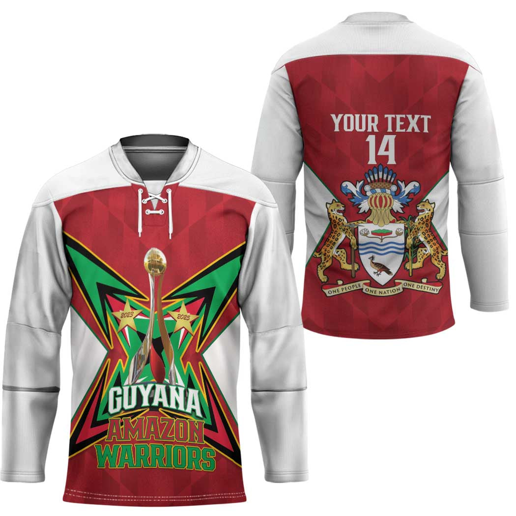 Amazon Warriors Guyana Cricket Custom Hockey Jersey 2025 2nd Champions Proud - Wonder Print Shop