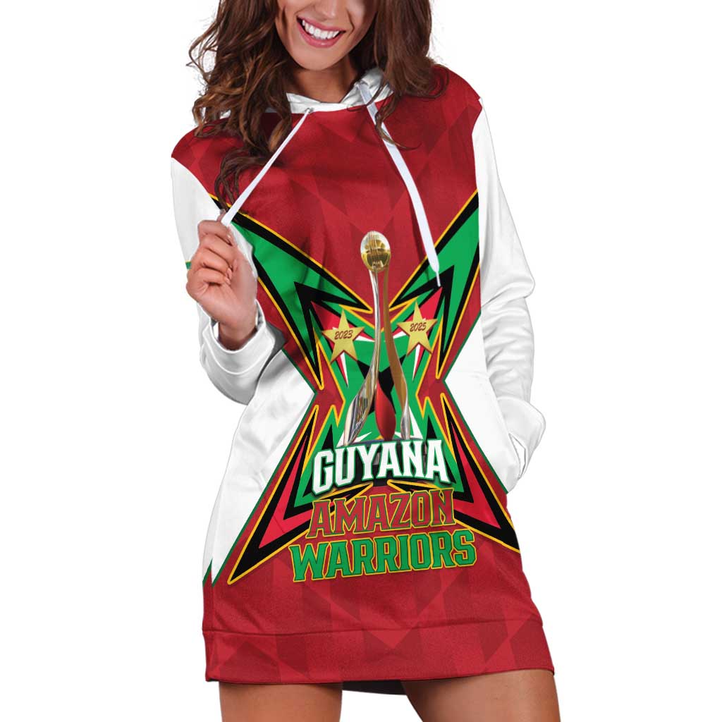 Amazon Warriors Guyana Cricket Custom Hoodie Dress 2025 2nd Champions Proud - Wonder Print Shop