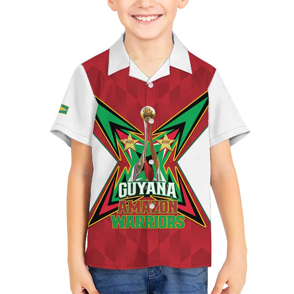 Amazon Warriors Guyana Cricket Custom Kid Hawaiian Shirt 2025 2nd Champions Proud - Wonder Print Shop