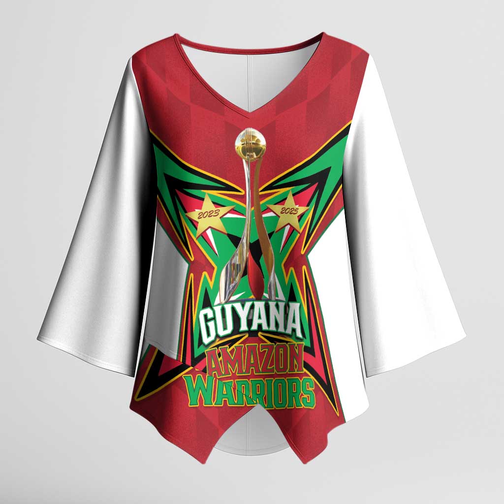 Amazon Warriors Guyana Cricket Custom Kimono Sleeve Blouse 2025 2nd Champions Proud - Wonder Print Shop