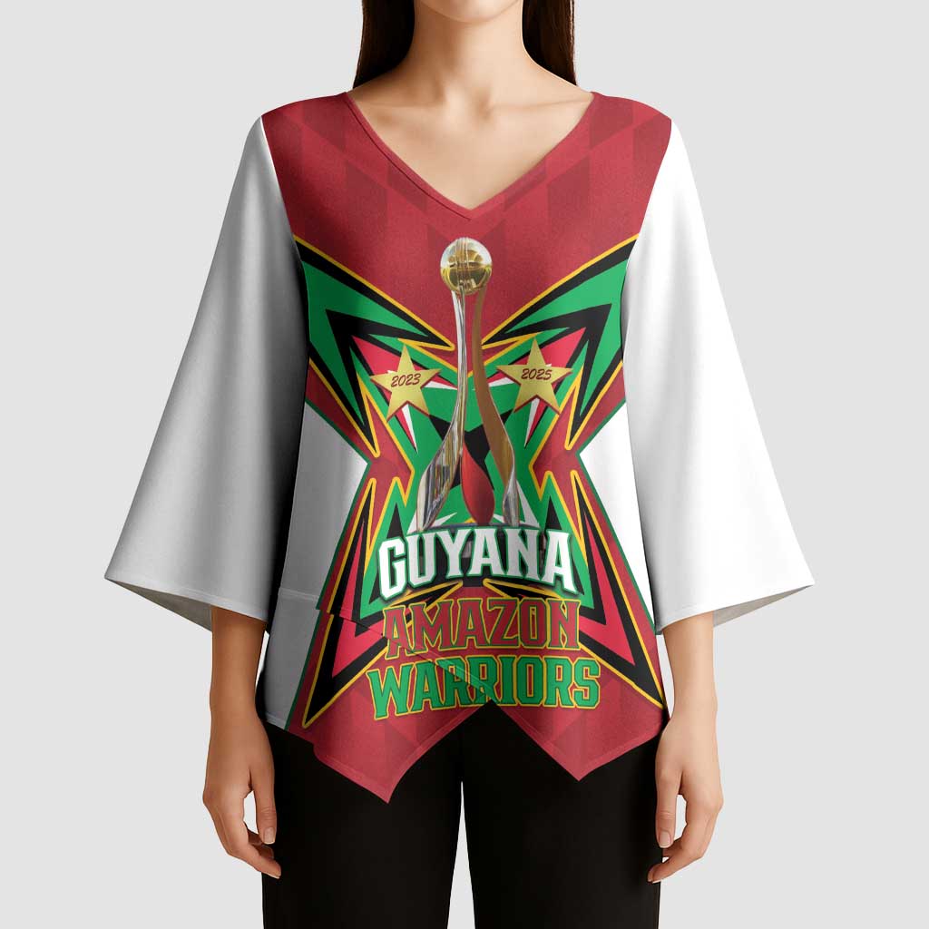 Amazon Warriors Guyana Cricket Custom Kimono Sleeve Blouse 2025 2nd Champions Proud - Wonder Print Shop