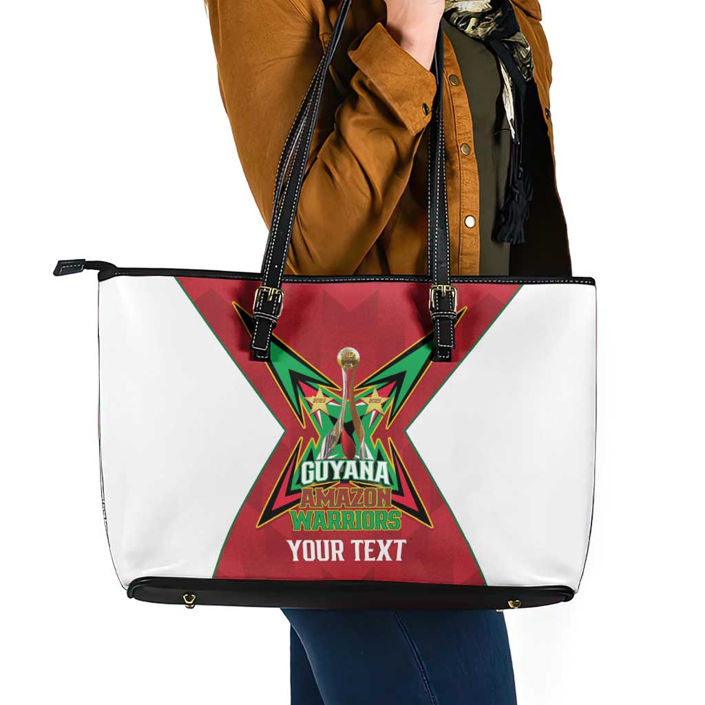 Amazon Warriors Guyana Cricket Custom Leather Tote Bag 2025 2nd Champions Proud - Wonder Print Shop