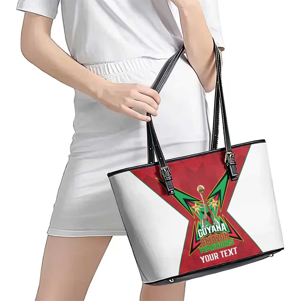 Amazon Warriors Guyana Cricket Custom Leather Tote Bag 2025 2nd Champions Proud - Wonder Print Shop