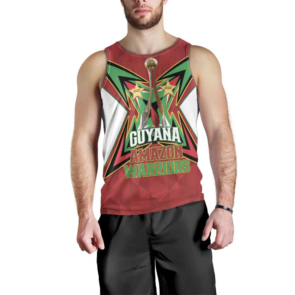 Amazon Warriors Guyana Cricket Custom Men Tank Top 2025 2nd Champions Proud - Wonder Print Shop