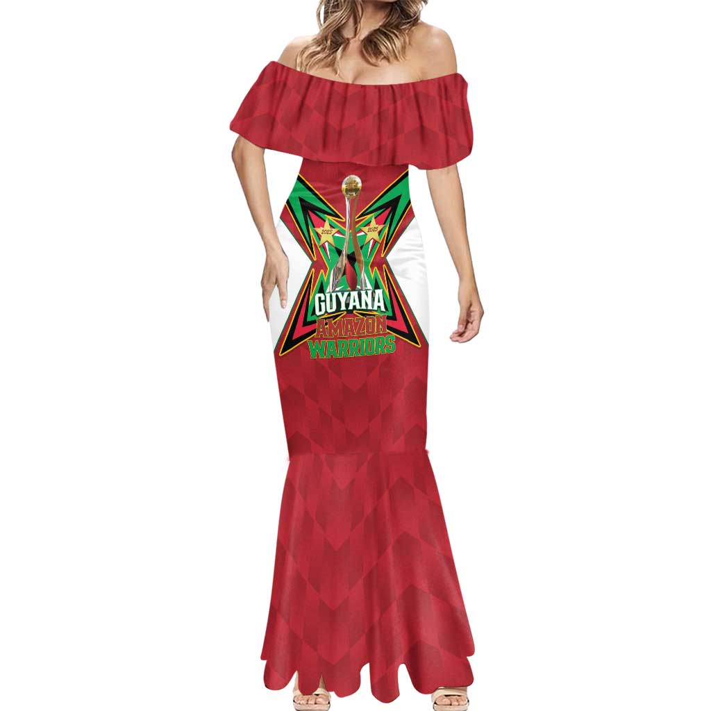 Amazon Warriors Guyana Cricket Custom Mermaid Dress 2025 2nd Champions Proud - Wonder Print Shop