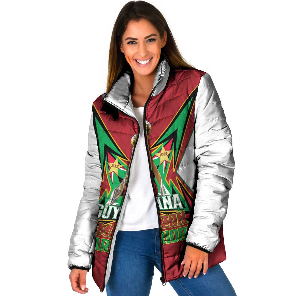 Amazon Warriors Guyana Cricket Custom Padded Jacket 2025 2nd Champions Proud - Wonder Print Shop