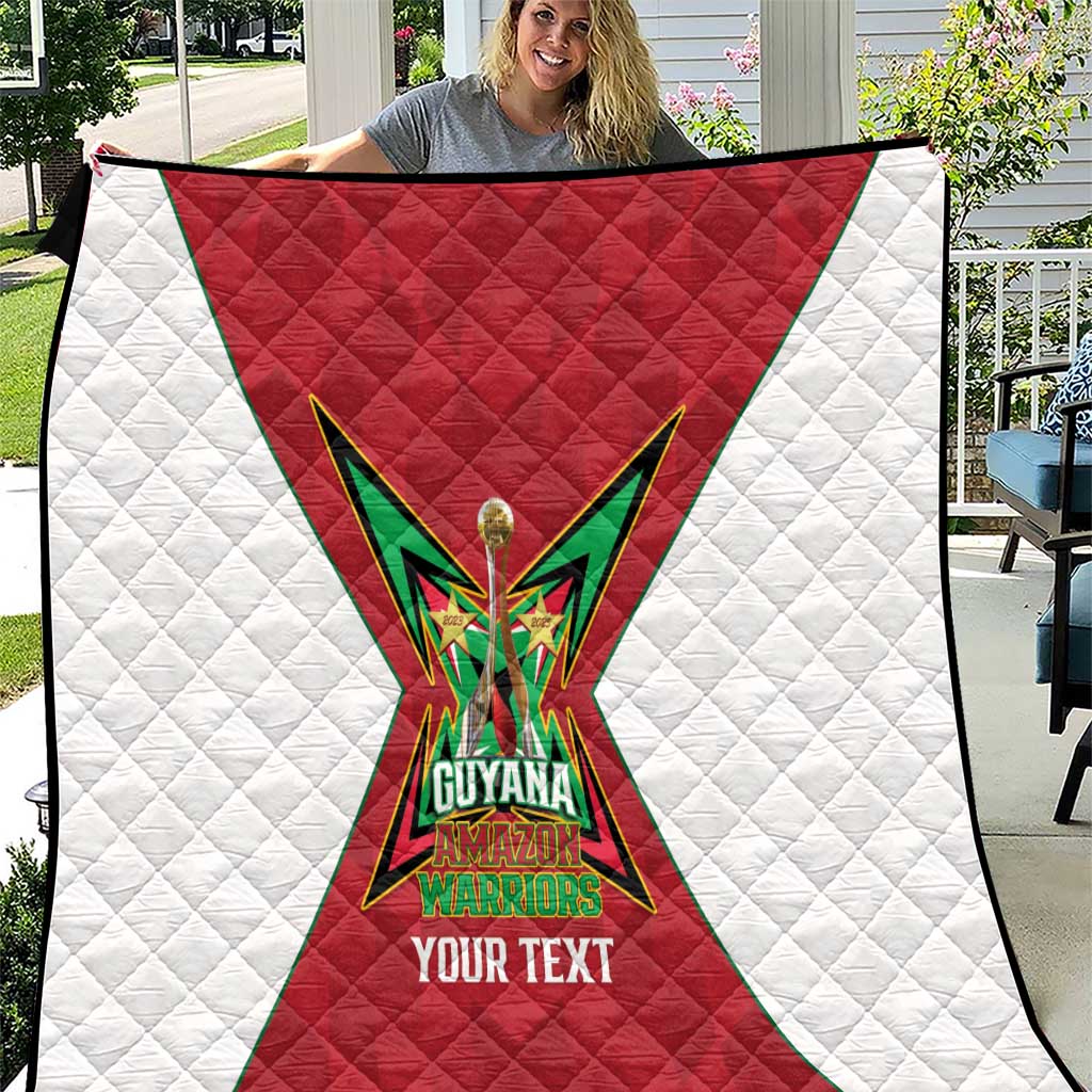 Amazon Warriors Guyana Cricket Custom Quilt 2025 2nd Champions Proud - Wonder Print Shop