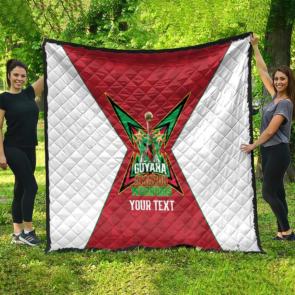 Amazon Warriors Guyana Cricket Custom Quilt 2025 2nd Champions Proud - Wonder Print Shop