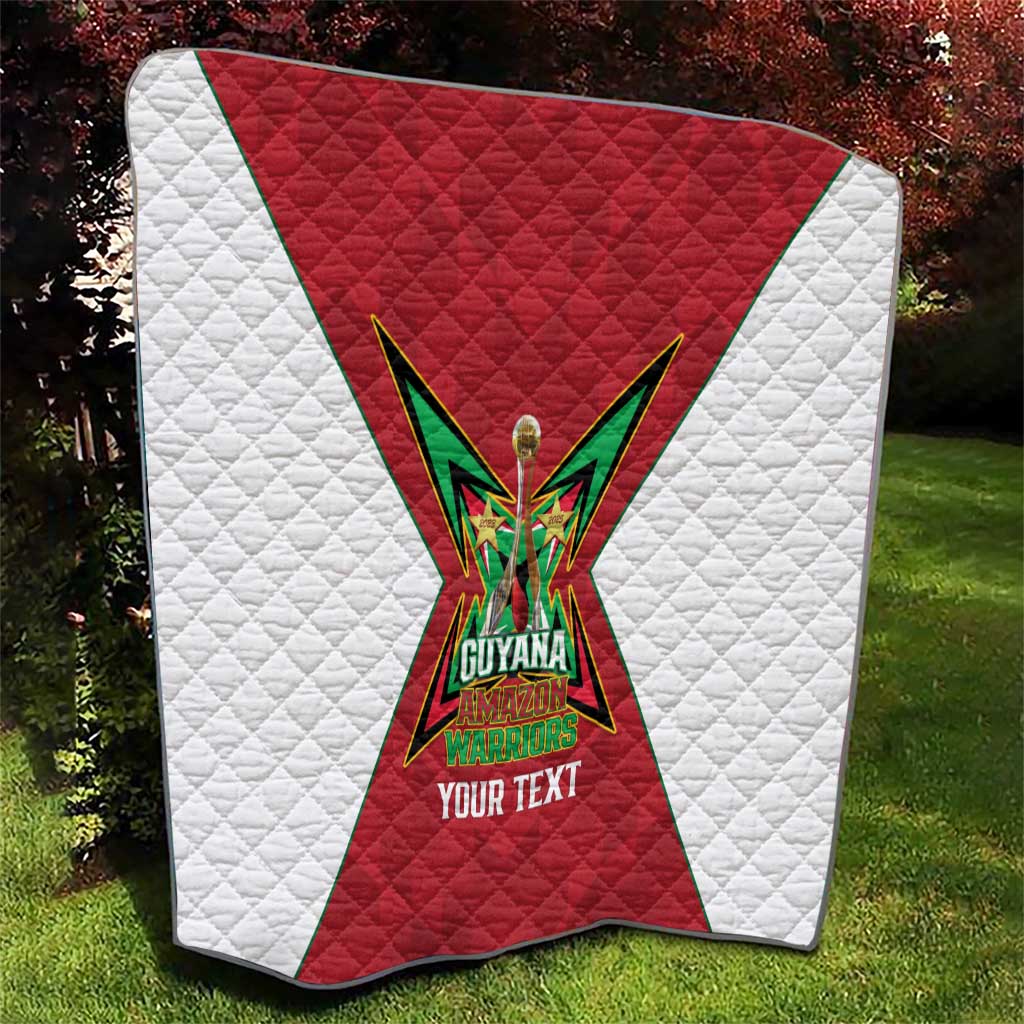 Amazon Warriors Guyana Cricket Custom Quilt 2025 2nd Champions Proud - Wonder Print Shop