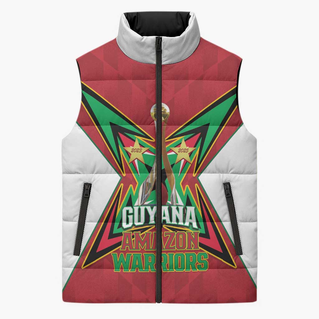 Amazon Warriors Guyana Cricket Custom Sleeveless Puffer Jacket 2025 2nd Champions Proud - Wonder Print Shop