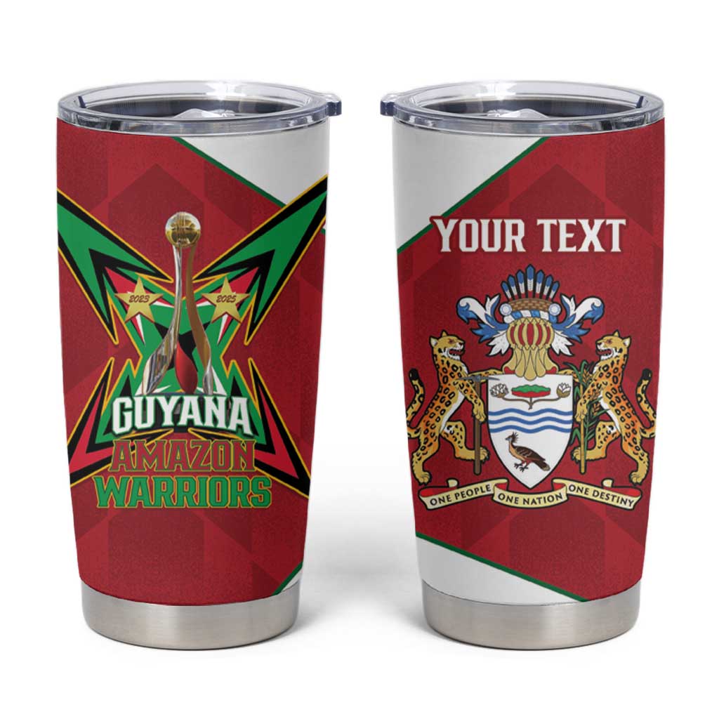 Amazon Warriors Guyana Cricket Custom Tumbler Cup 2025 2nd Champions Proud - Wonder Print Shop